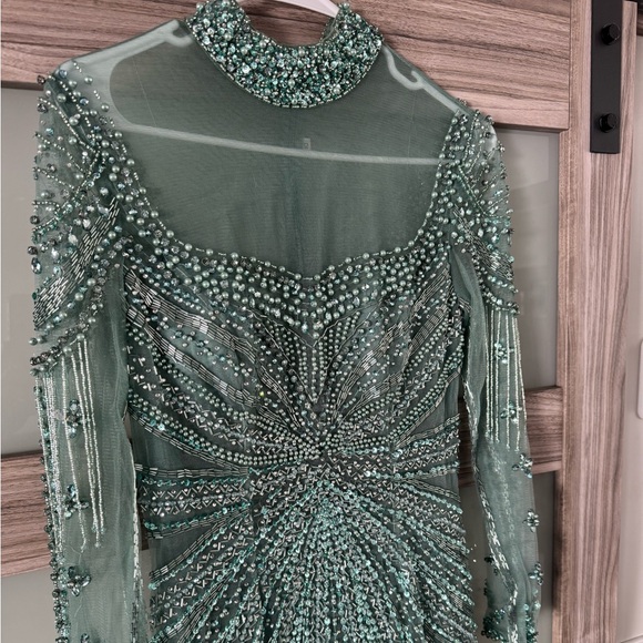 Beautiful Dubai turquoise/blue dress size 10 - Picture 3 of 12